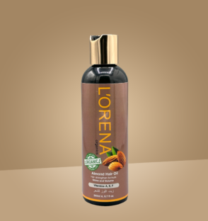 Lorena Organics almond hair oil for soft, shiny and deeply nourished hair