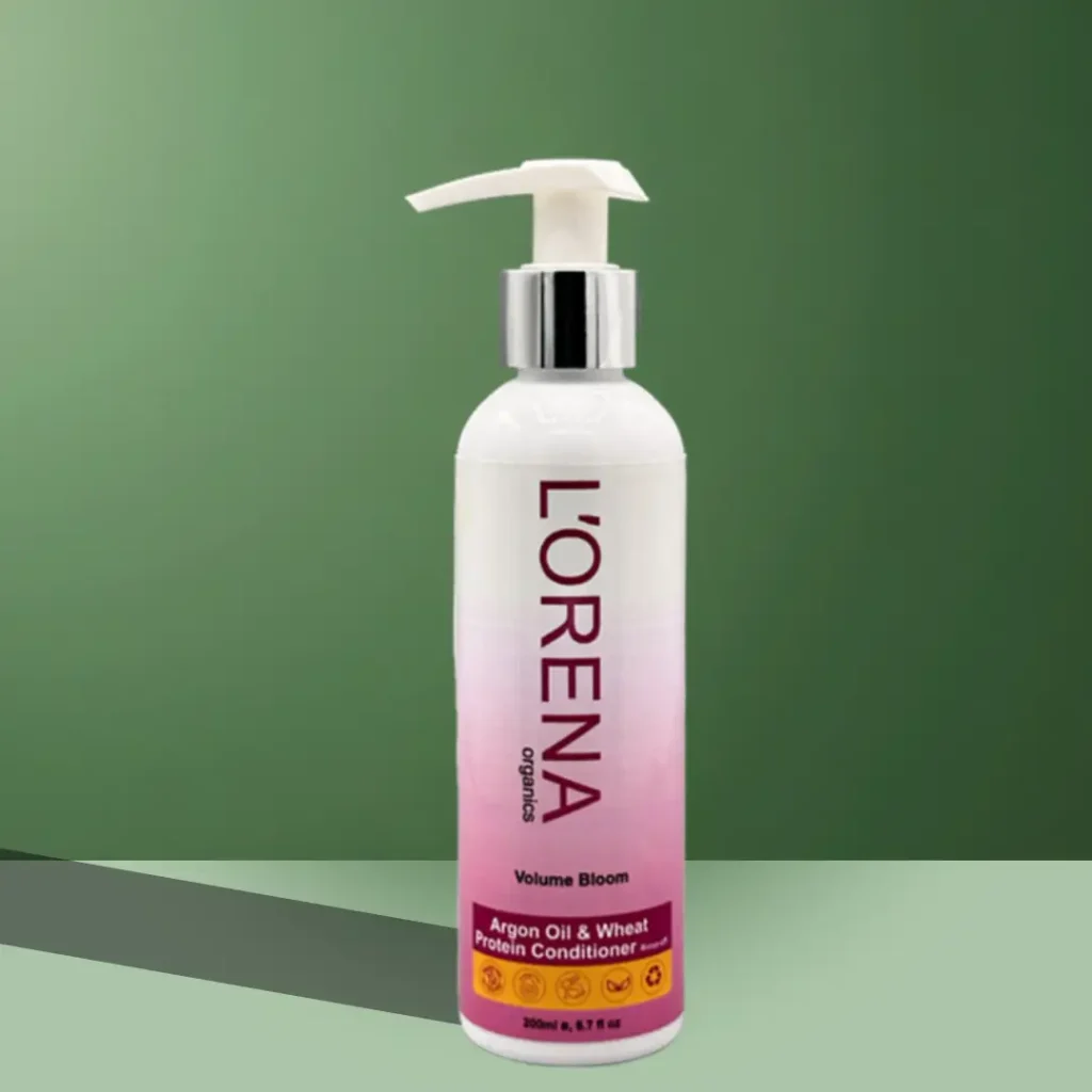 Lorena Organics argan oil and wheat protein conditioner for smooth and frizz-free hair