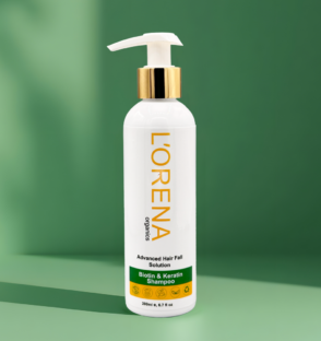 Lorena Organics biotin and keratin shampoo for stronger, thicker and healthier hair