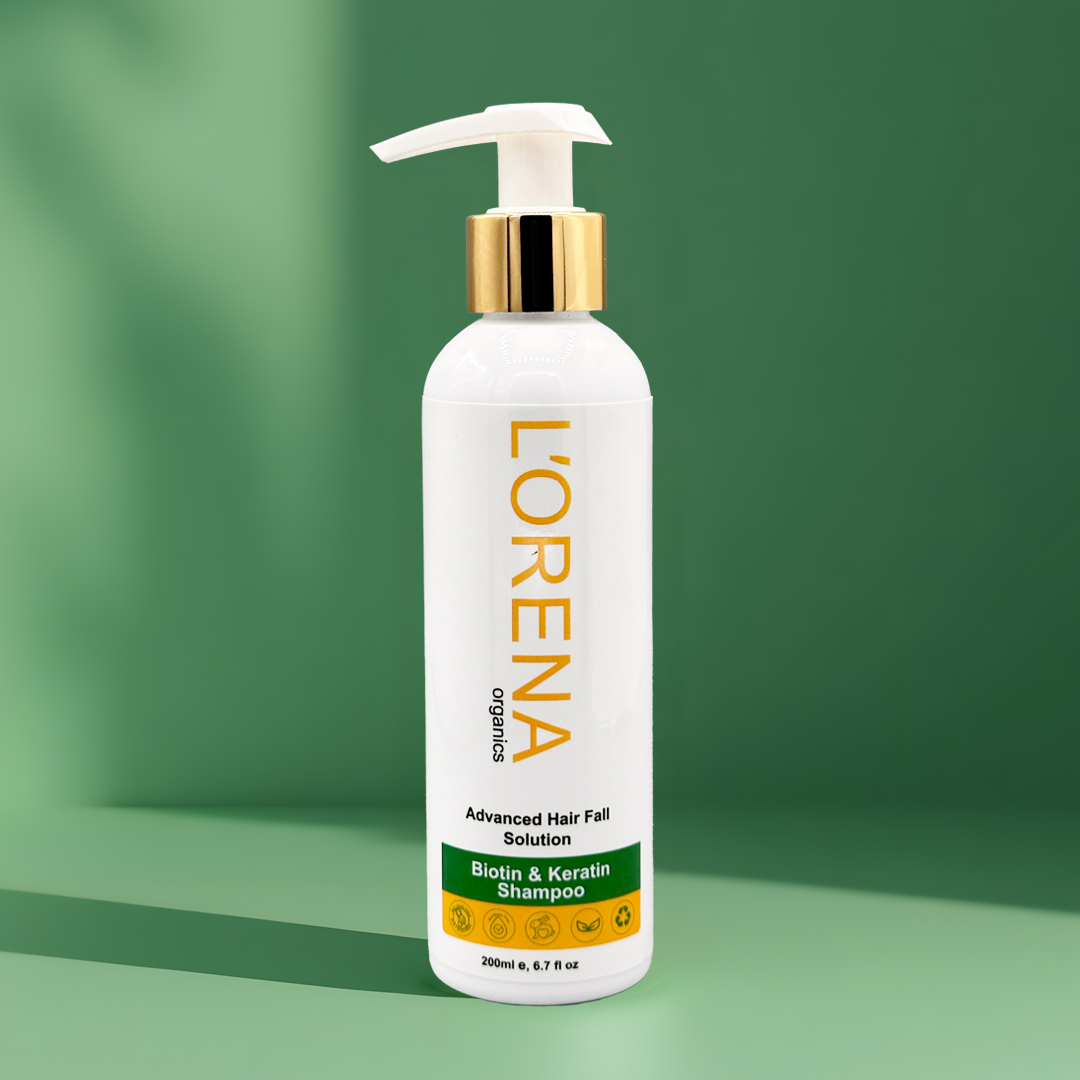 Lorena Organics biotin and keratin shampoo for stronger, thicker and healthier hair