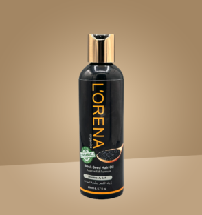Lorena Organics black seed hair oil for hair growth, strength and scalp nourishment