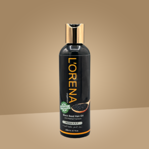 Lorena Organics black seed hair oil for hair growth, strength and scalp nourishment