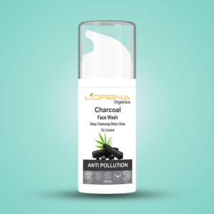 Lorena Organics charcoal face wash for deep cleansing and blackhead removal