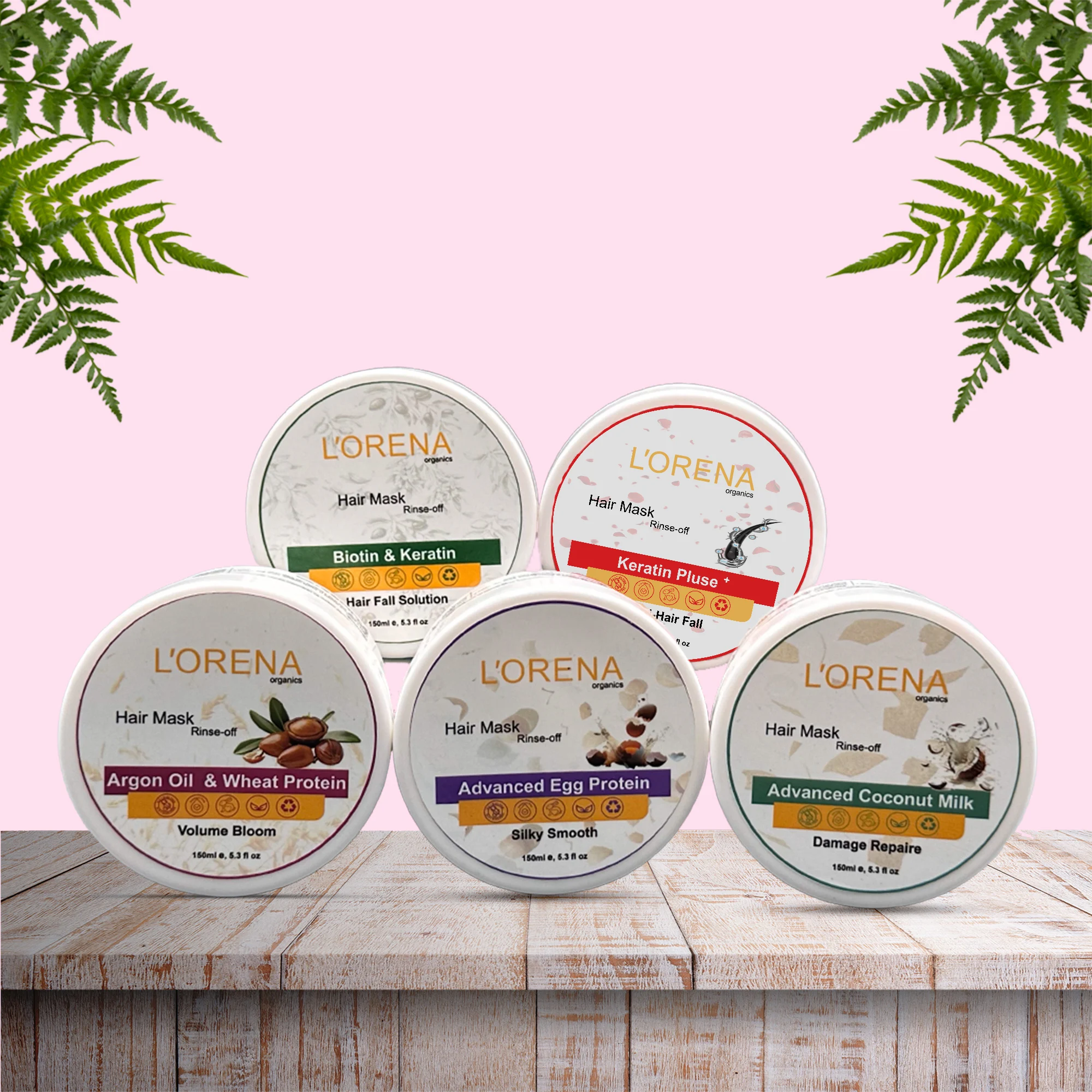 Lorena Organics hair mask for deep repair, smooth and shiny hair