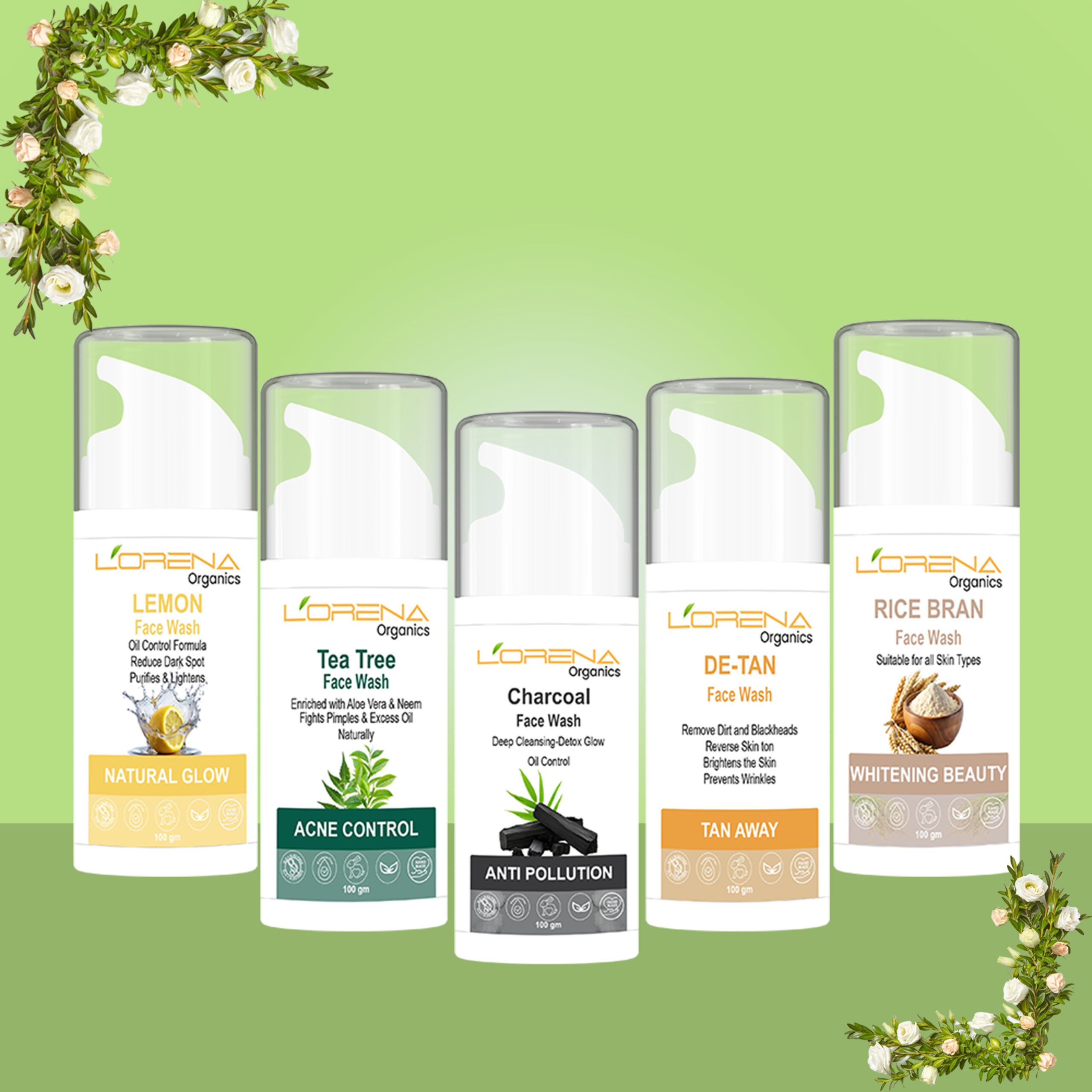 Lorena Organics face wash for deep cleansing and fresh glowing skin