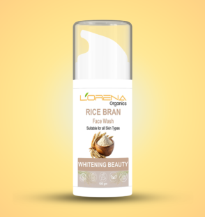 Lorena Organics rice bran face wash for brightening and smooth glowing skin
