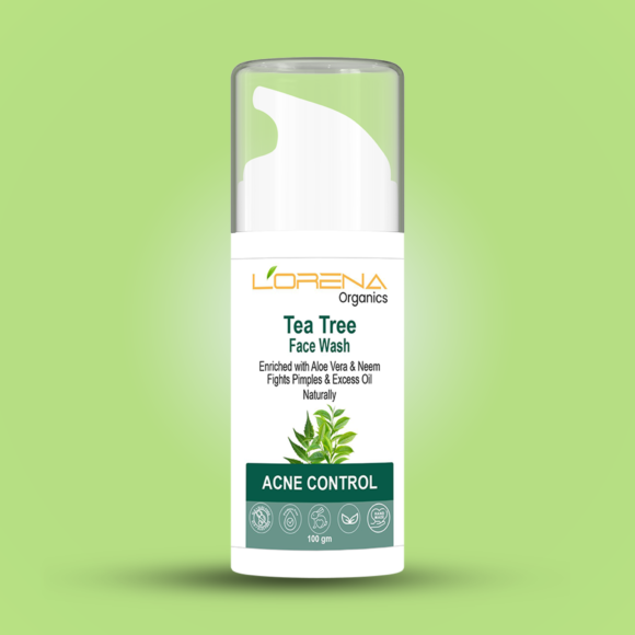 Lorena Organics tea tree face wash for acne control and deep cleansing